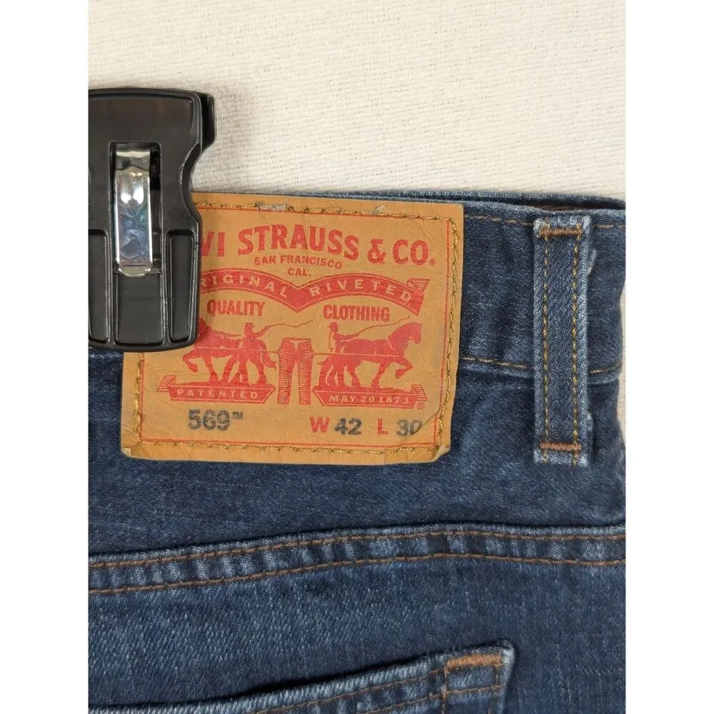 Levi's 569 Loose Straight Jeans Blue Men's Size 42x30